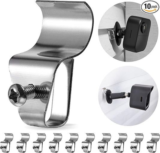 HUXOR (10 Pack) Vinyl Siding Clips Hooks, No-Hole Needed Outdoor Siding Hangers for Mounting Home Security Cameras, Stainless Steel