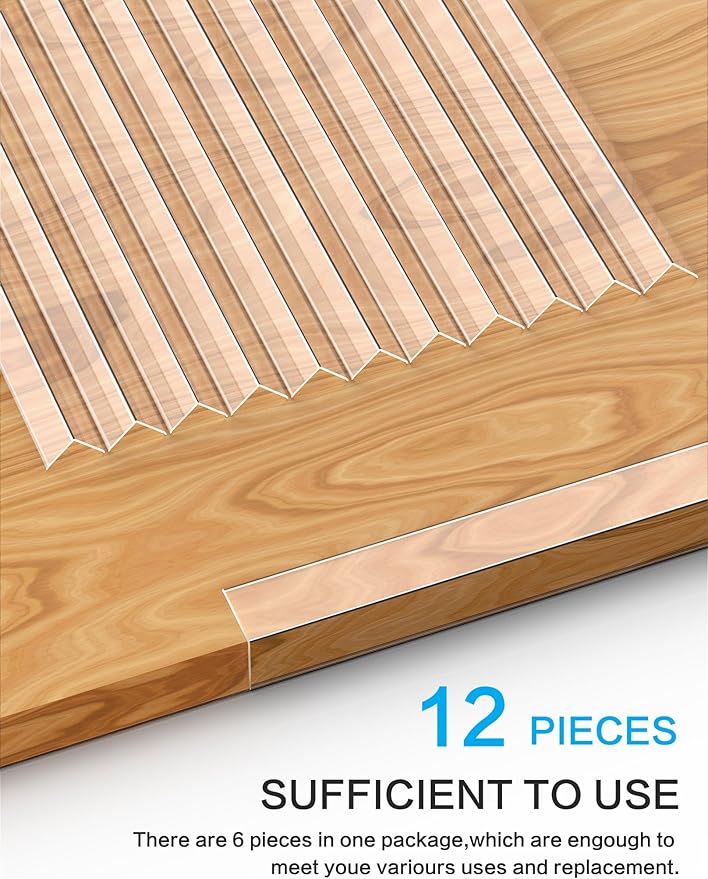 12PCS Clear Self-Adhesive Night Stand Corner Protectors，Corner Guards & Edge Protector for Wall Door Frame Cabinet Baseboard & Door, Table, Stair (3x60cm/1.18x23.62in)