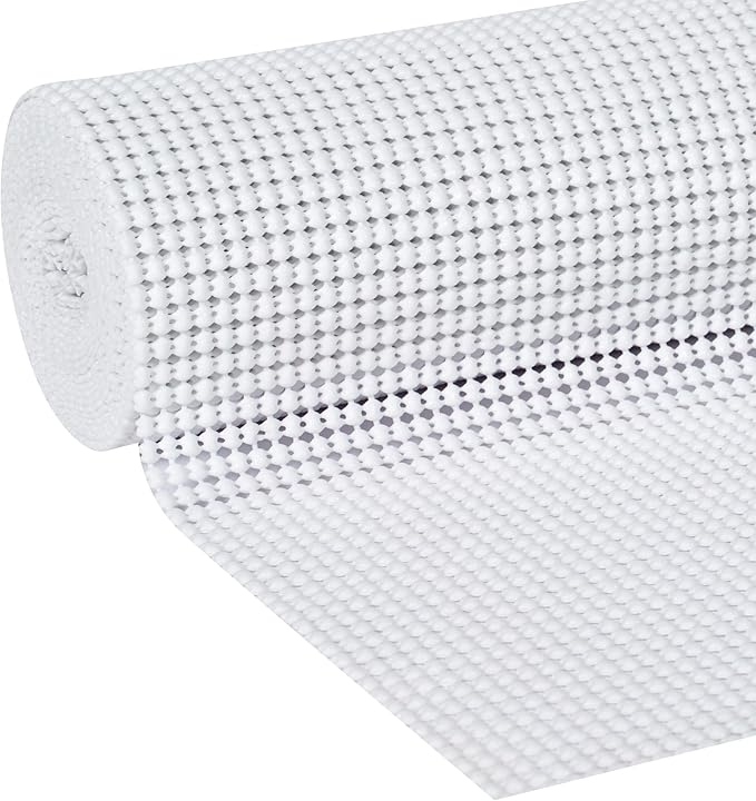 EasyLiner Select Grip Shelf Liner - Easy to Install & Cut to Fit - Non Slip, Non Adhesive, Drawer Shelf & Cabinet Liner for Kitchen, Bathroom, Pantry Cupboards - 12in. x 10ft. - White - 6 Rolls