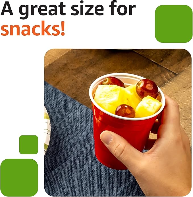 Amazon Basics Small Disposable Red Plastic Party Cups, BPA-Free, 9oz, 50 Count (Pack of 2)