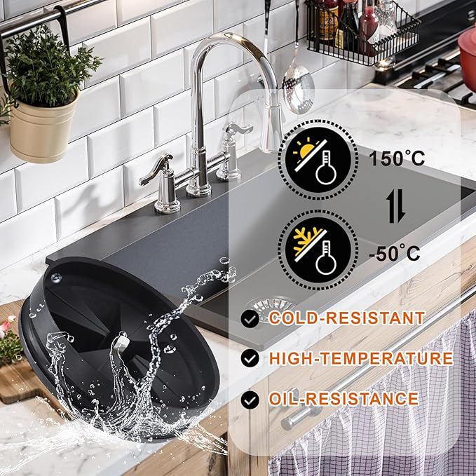Garbage Disposal Splash Guards, 3 3/8" Kitchen Sink Splash Guard, QCB-AM Garbage Disposal Stopper (4)
