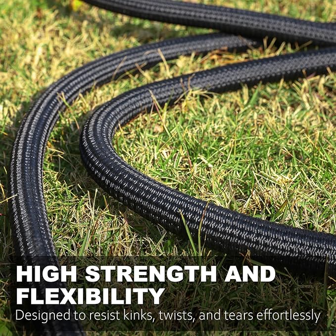 Relxitl Garden Hose, Flexible Water Hose, Ultra Lightweight Non-Expanding hose with 10 Function Sprayer, Leak proof, Pressure Resistant for Yard, Outdoor (Black, 100FT)