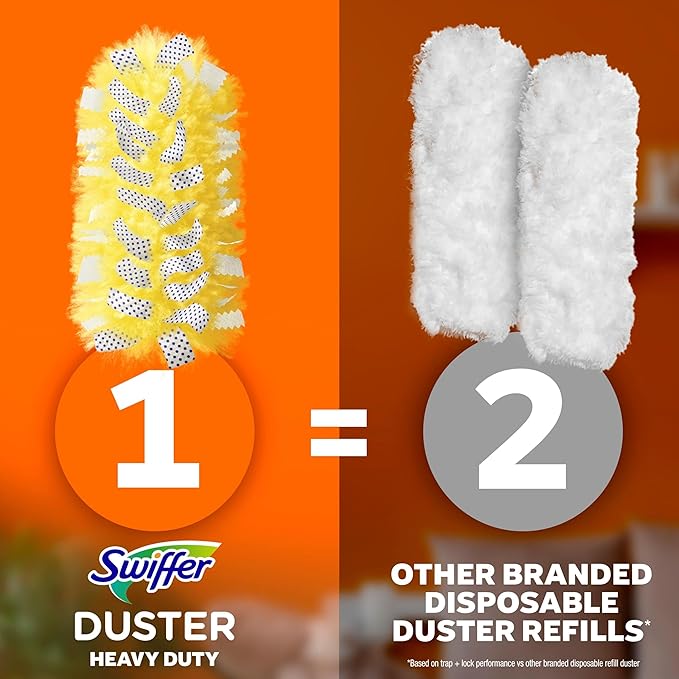 Swiffer Duster Kit with 3 ft Extendable Handle, Dusters for Cleaning, Set Includes 1 Extension Pole and 12 Heavy Duty Dusting Refills Dust Cleaner, Long Extended Wand for Ceiling Fans and Walls