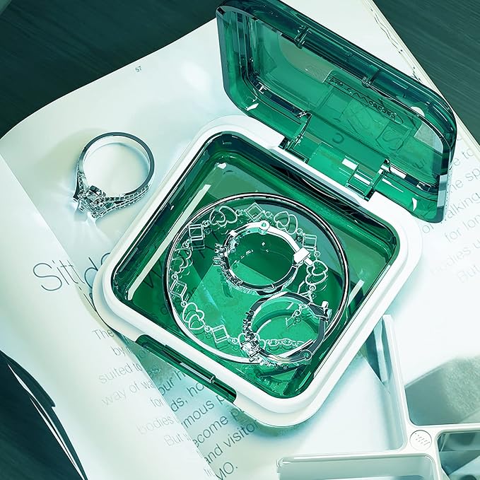 DUBSTAR Daily Pill Organizer,4 Compartments Portable Travel Small Pill Case, Pill Box for Purse Pocket to Hold Vitamins,Cod Liver Oil,Supplements and Medication (Green)