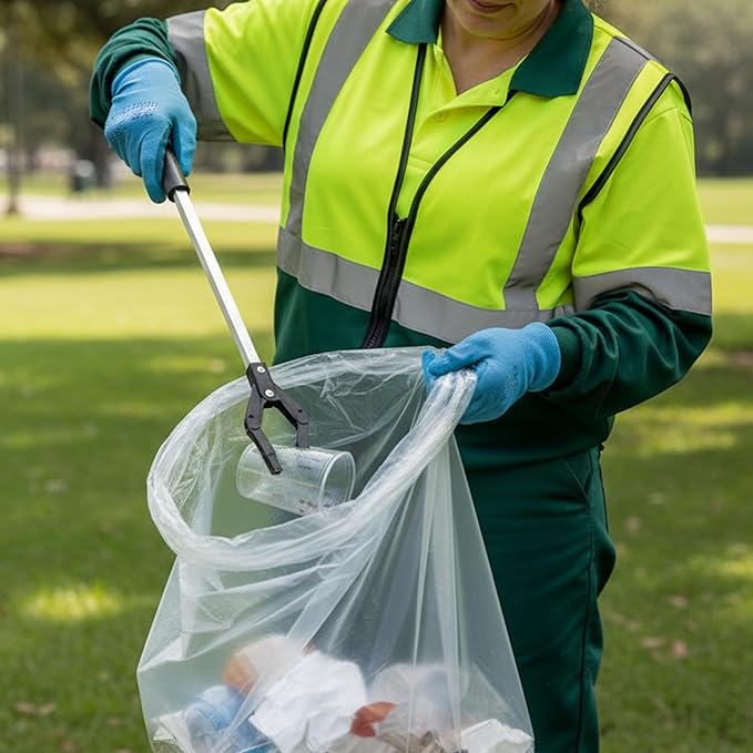 TYPLASTICS 33 Gallon Clear Trash Can Liners - 33" x 40" - High Density Garbage Bags - Case of 500 - Multipurpose for Office, Outdoor, Recycling, Industrial and Commercial