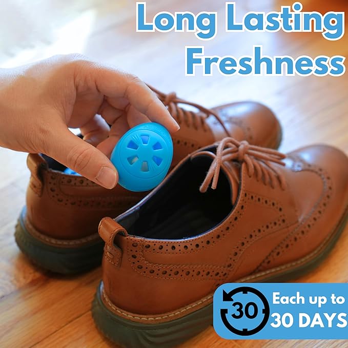 Air Jungles Shoes Deodorizer Ball 12 Count, Fresh Linen Scent, Odor Remover Balls for Sneakers Boot Shoe, Essential Oil Provides Natural Freshness