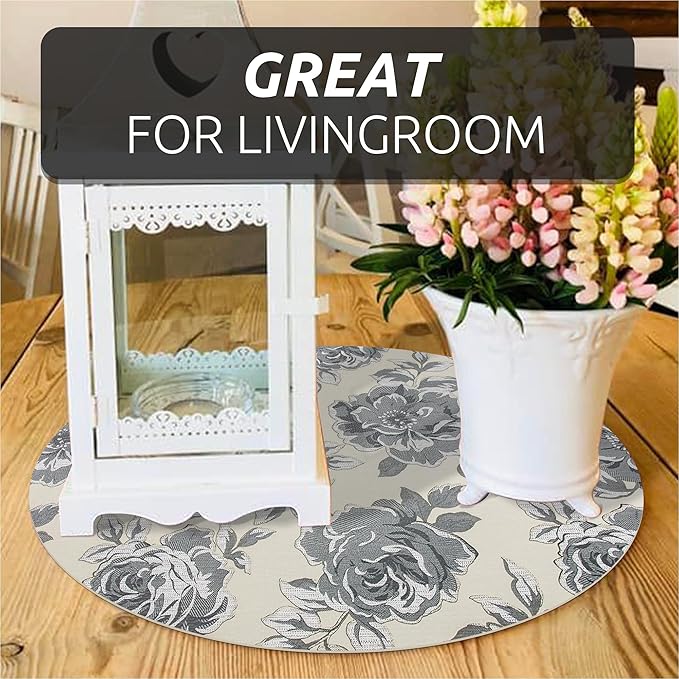 18X96 Inch Shelf Liner for Kitchen Cabinets, PVC Drawer Liner for Dresser Non-Slip Bathroom, Non-Adhesive Cabinet Liner Washable (Black Flower)(3 Roll)