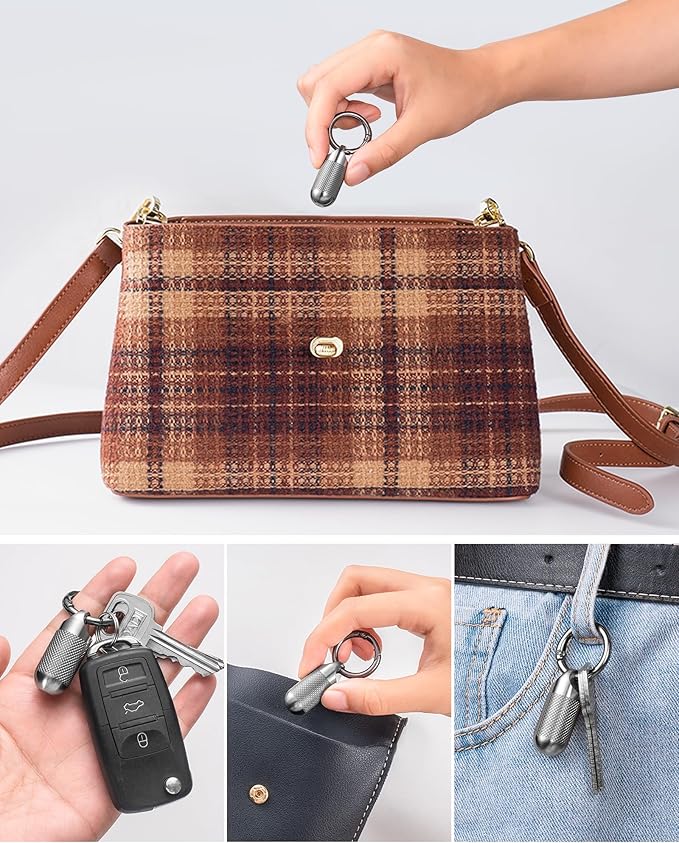 TISUR Titanium Keychain Pill Holder Small Metal Pill Case, Pill Organizer Portable Waterproof Pill Container, Travel Pill Bottle Box for Purse (Small-0.51inch)