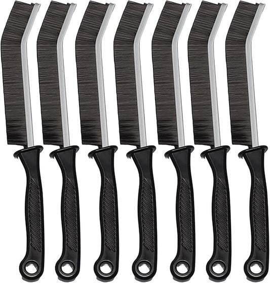 7 Pcs Hard Bristle Crevice Cleaning Brush Set - for Grout, Tight Spaces & Gap Cleaning, Deep Reach Narrow Scrubber Tools for Bathroom Tiles, Kitchen Sink, Window Tracks & Car Vents, Home Essentials