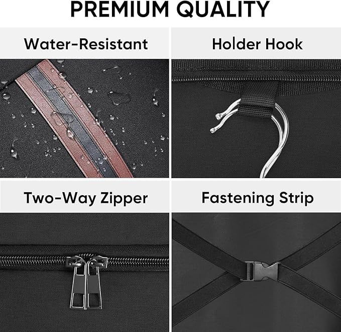BALEINE Travel Garment Bag, Travel Suit Bag for Men, 42'' Waterproof Carry on Garment Bag for Hanging Clothes, Garment Duffel Bag for Travel Business (Black)