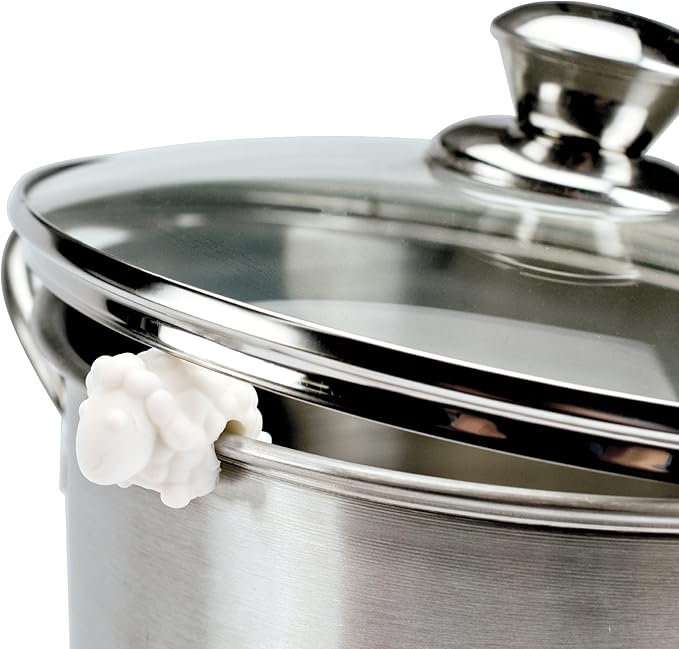 Tovolo Silicone Pot Lid Lifter Holder Farm Animals Heat Resistant Spill Proof Kitchen Gadget to Prevent Boiling Over and Release Steam Cute Decorative Pan Cover Stand Pot Clip Keeps Lid Open, Set of 3