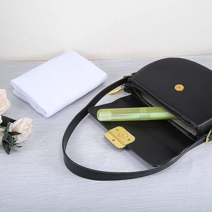 VOCOSTE 2 Pcs, Toothbrush Travel Case, Plastic, Lightweight Traveling Toothbrush Holders Case, for Travel Business, Yellow, 7.48"x1.06"