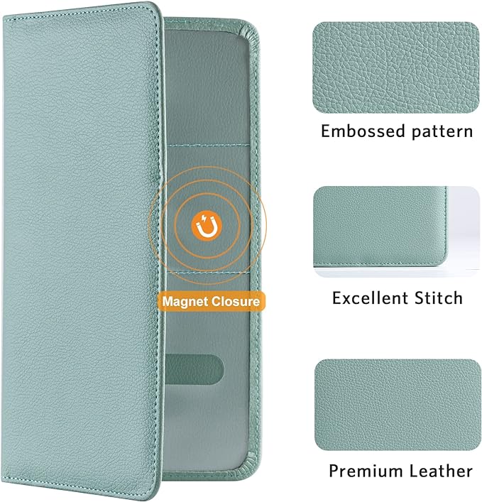 CoBak Car Registration and Insurance Holder - Vehicle Glove Box Car Organizer,Auto Truck Comparment Accessories Case with Magnetic Closure for Essential Document,Driver License,Cards