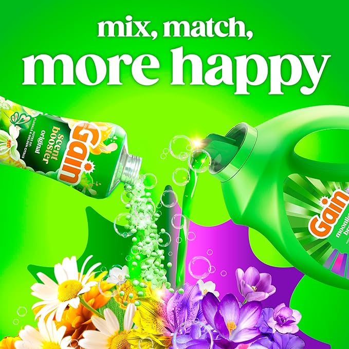Gain Liquid Laundry Detergent with Odor Defense, Moonlight Breeze Scent, Laundry Soap For HE Washing Machines, 132 fl oz, 100 Loads (Packaging May Vary)