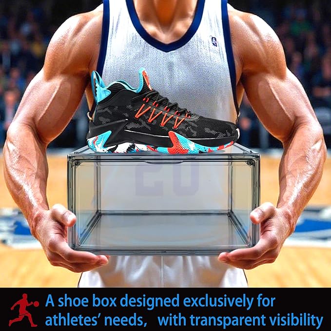 12 Pack Shoe Boxes Size 13 Acrylic Shoe Organizer Clear Storage Box Plastic Stackable Sneaker Display Case with Magnetic Lids
