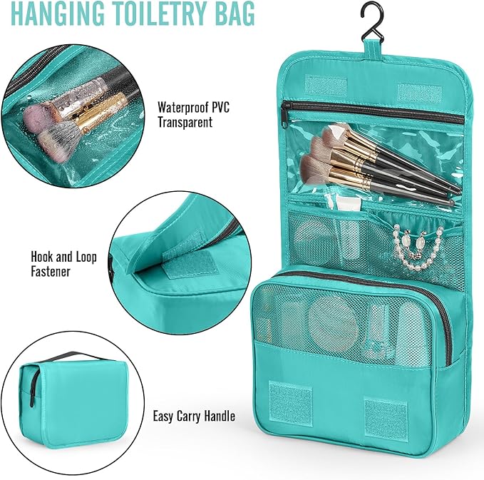 Veken 8 Set Packing Cubes for Kids, Travel Essentials Suitcase Organizer Bags in 4 Sizes, Carry-On Luggage Accessories with Laundry & Hanging Toiletry Bag, Must-Have for Airplane, Road Trip & Camping