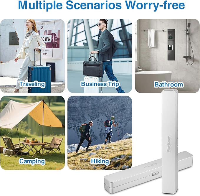 Toothbrush Travel Case Aluminum, Manual Tooth Brush Holder for Traveling, Portable Toothbrush Container for Bathroom, Camping, Business Trip, School (Silver)