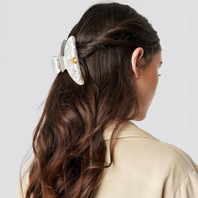 CWJCYTNSN 2 PCS Hair Claw Clips for Women Non-slip Black White Claw Clips for Thick Thin Hair Stylish A Hair Clips Elegant Hair Accessory Girls