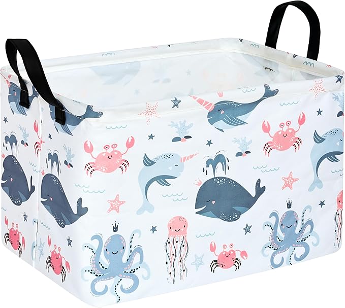 Baby Storage Basket Cute Gifts Basket Toys Organizer Waterproof Kids Hamper Nursery Bins Women Storage Cube for Home/Dorm/Kitchen/Pet/Office/Closet/Shelf/Room Decor