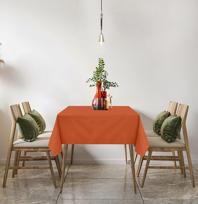 Utopia Kitchen Rectangle Table Cloth 2 Pack (60x102 Inches, Orange), Machine Washable Polyester Table Cover for Dining, Buffet Parties, Picnics, Events, Weddings, and Restaurants