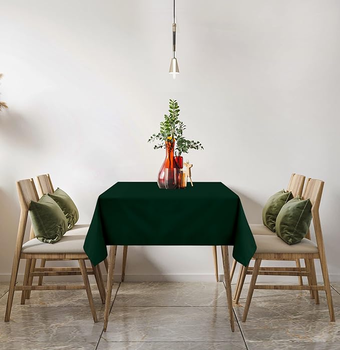 Utopia Kitchen Rectangle Table Cloth 2 Pack (60x84 Inches, Hunter Green), Machine Washable Polyester Table Cover for Dining, Buffet Parties, Picnics, Events, Weddings and Restaurants