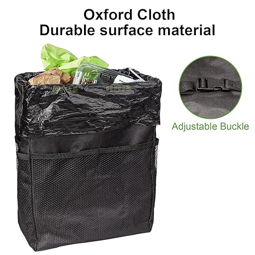 Car Trash Can, Car Trash Bag Hanging, 3.5 Gallons Ultra Large Capacity Organizer and Storage with Adjustable Straps, Leakproof Lining (Pack of 3)