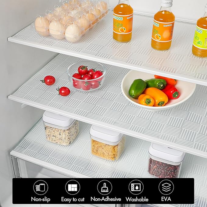 Cooyes Shelf and Drawer Liner for Kitchen Cabinets – Non-Adhesive, Waterproof, Non-Slip Cabinet Liners for Scratch Protection, Desk, Refrigerator, Shelves, Drawers with Modern Pattern