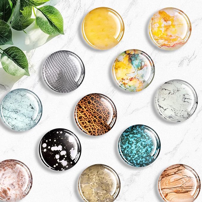 FINDMAG 12 Pack Fridge Magnets, Cute Magnets for Whiteboard, Classroom, 3D Glass Magnet Refrigerator Clear for Picture, Kitchen, Cute Magnet Pretty, Fridge, Cubicle, School, Home, Teacher Supplies