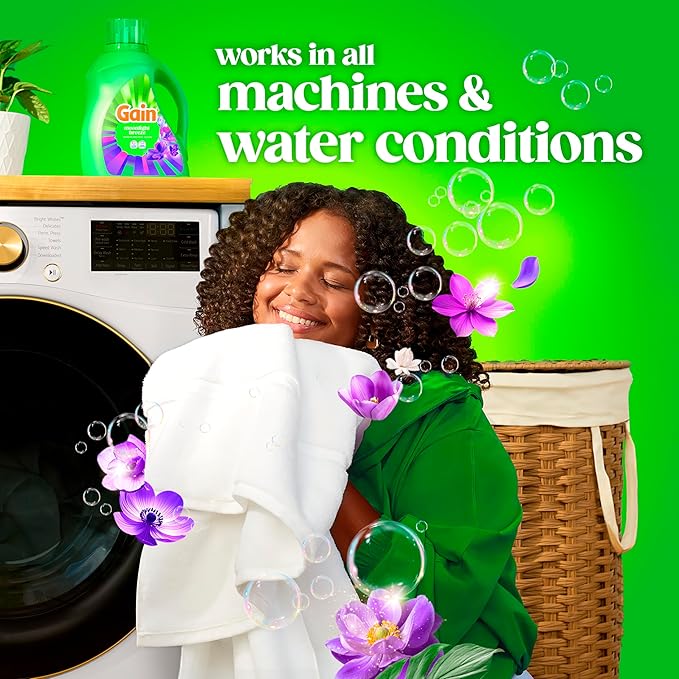Gain Liquid Laundry Detergent with Odor Defense, Moonlight Breeze Scent, Laundry Soap For HE Washing Machines, 60 fl oz, 45 Loads, Pack of 2 (Packaging May Vary)