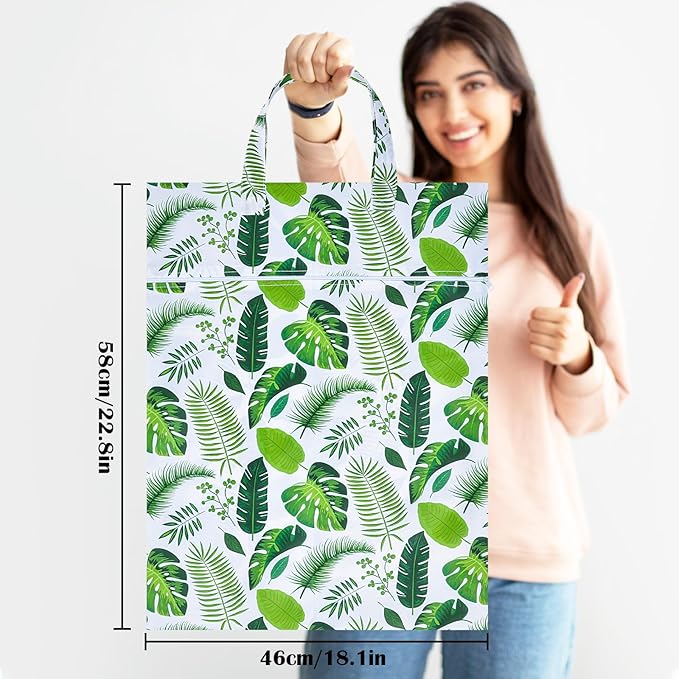 2 Pcs Large Travel Laundry Bags - Waterproof with Handle, Washable Dirty Clothes Bags for Travel, Wet/Dry Bag for Gym, Swimming Pool, College Dorm