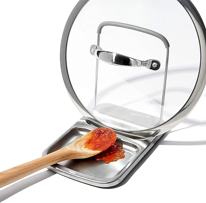 OXO Good Grips Stainless Steel Spoon Rest with Lid Holder
