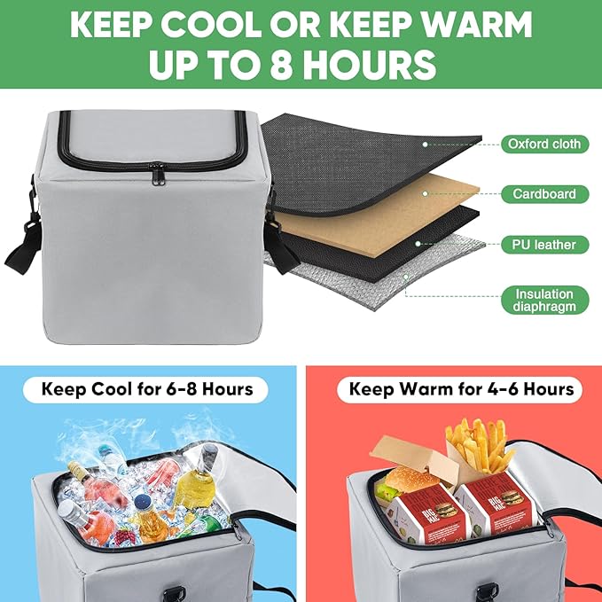 Simniam Car Trunk Organizer with Insulated Grocery Bag - 110L High Capacity Car Storage Box, with 4 Compartments, Reflective Strip, Cover, for Auto, SUV, Truck, Minivan