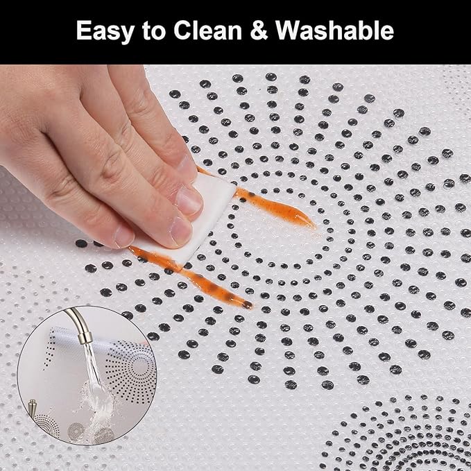 Cooyes Shelf and Drawer Liner for Kitchen Cabinets – Non-Adhesive, Waterproof, Non-Slip Cabinet Liners for Scratch Protection, Desk, Refrigerator, Shelves, Drawers with Modern Pattern