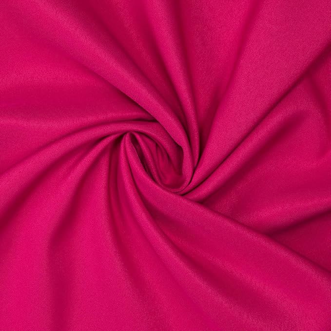 Gee Di Moda Fitted Tablecloth - 48 x 30 Inch Fuchsia Floor-Length Fitted Table Cloth for 4 Foot Rectangle Table, Heavy Duty Washable Fabric for Parties, Dinner, Weddings, Baby Shower & Trade Show