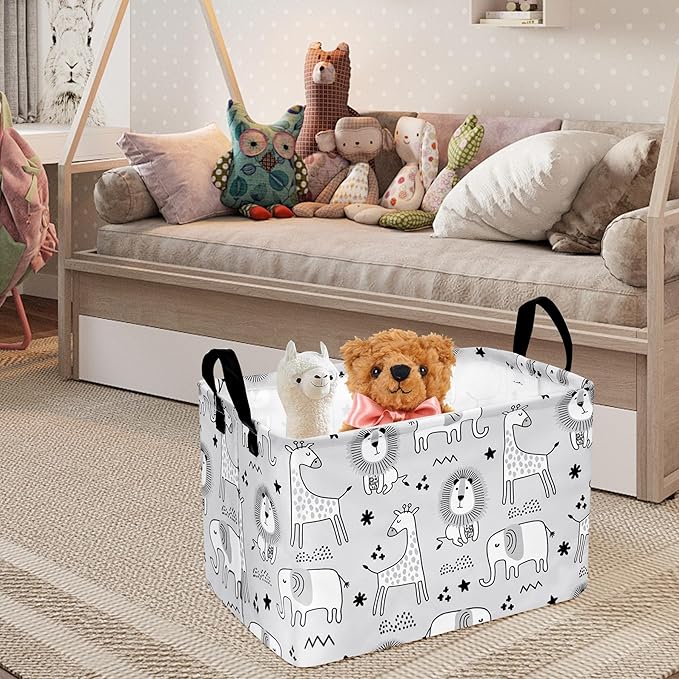 Kids Storage Basket Baby Foldable Toys Organizer Bins Decorative Gifts Bakset Waterproof Nursery Hamper Women Storage Cube Kids Laundry Basket for Home/Dorm/Kitchen/Pet/Office/Closet/Shelf/