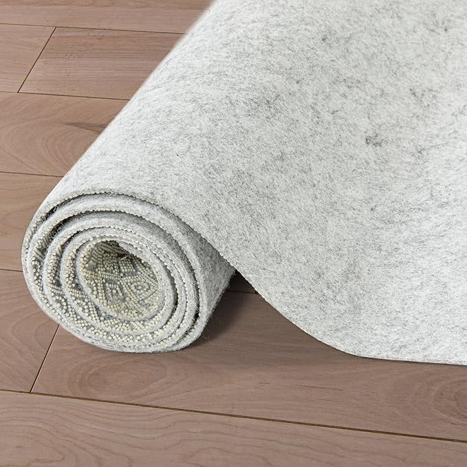 WELL WOVEN Premium 1/4" Thick Felt Rug Pad 2x6 - Non Slip Rubber Backing for Hard Floors & Carpet - Easy Cut to Size for Custom Fit - Superior Cushioning & Floor Protection Shield