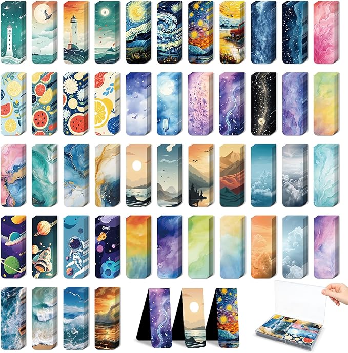 48 Pieces Magnetic Bookmarks Magnet Page Markers – Cute Magnet Bookmark Clips with Storage Boxes – Bookmarks for Reading Women & Men – Christmas Gifts & Teacher Gifts