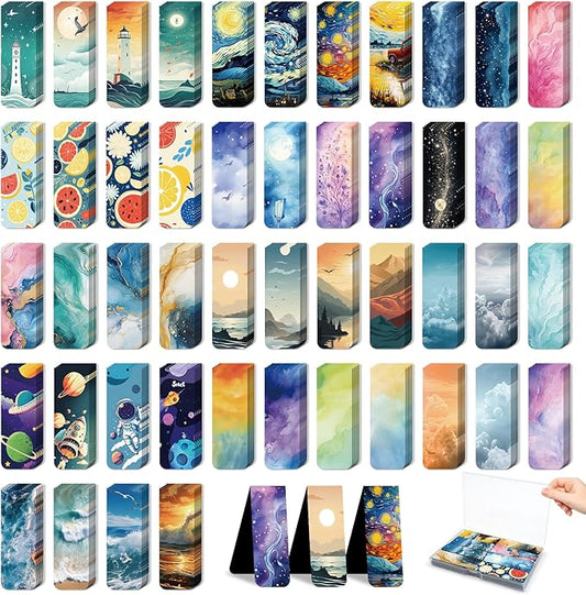 48 Pieces Magnetic Bookmarks Magnet Page Markers – Cute Magnet Bookmark Clips with Storage Boxes – Bookmarks for Reading Women & Men – Christmas Gifts & Teacher Gifts