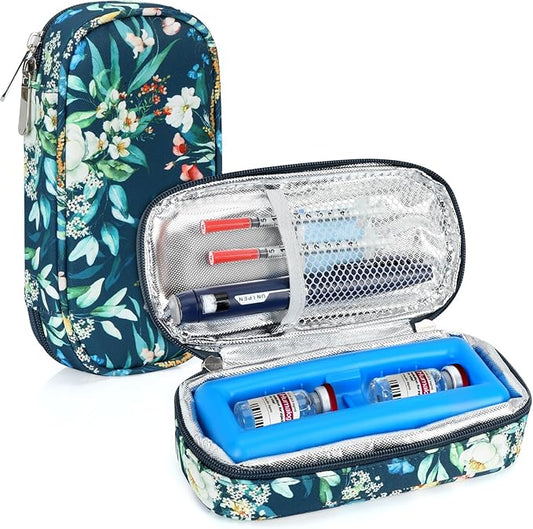 YOUSHARES Insulin Vials Cooler Travel Case - TSA Approved Diabetic Medication Vial Cooling Bag with Protective Ice Brick, Refrigerated Diabetes Supplies Organizer, Small Bottle Carrying Storage