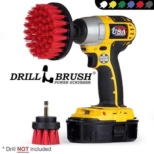 Drill Brush Outdoor Cleaning Attachment - Headstone Cleaning and Restoration - Concrete Stain Remover - Outdoor Garden Scrubber - Porch and Patio Scrubbing Tools - Garden Equipment - Stiff Brush Clean
