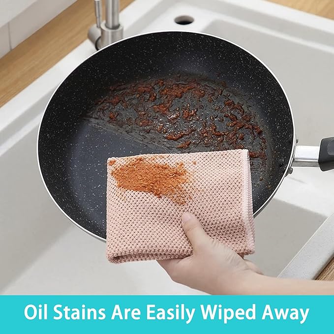 12-Pack 12"x12" Microfiber Cleaning Cloths Super Absorbent & Reusable for Kitchen, Di & Household Cleaning Fish Scale Texture