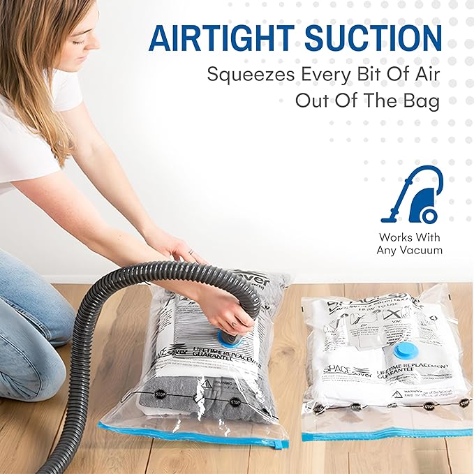 20-Pack Variety Vacuum Storage Bags for Comforters, Blankets & Clothes – Vacuum Sealed Compression Bags with Hand Pump – Space Saver Storage Bags for Bedding,Travel & Organization (5S, 5M, 5L & 5XL)