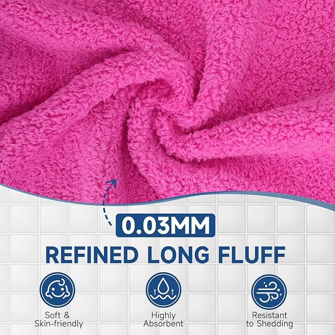 TEAWOO Coral Velvet Rose Red Washcloths 12 Pack, Highly Absorbent and Soft Rose Red Face Towels, Multi-Purpose Washcloths and Hand Towels for Bathroom, Hotel, Spa and Gym, 12 x 12 inches
