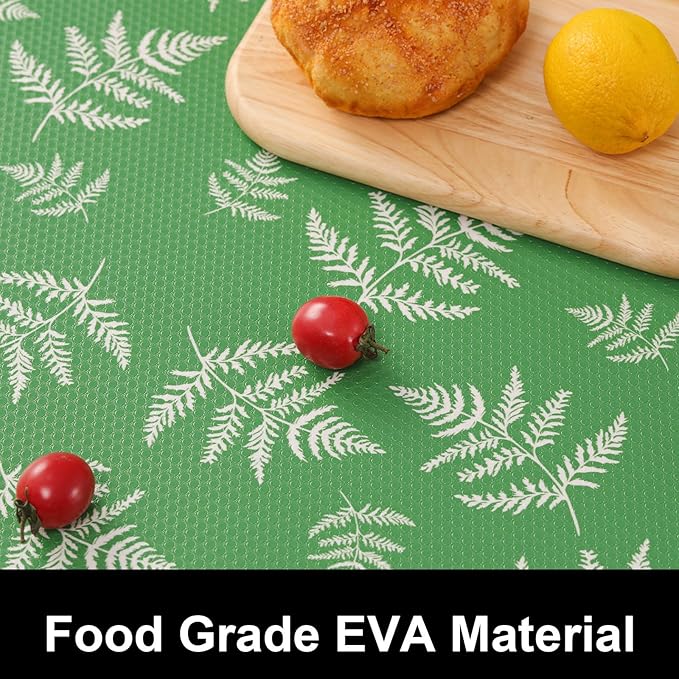 Cooyes Shelf Liners for Kitchen Cabinets Refrigerator Liners Waterproof & Oil-Proof Kitchen Cupboard Liner Drawer Mats EVA Material Non Adhesive Fridge Liner for Shelves（11.8" W x 236" L）