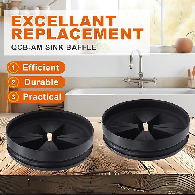 Garbage Disposal Splash Guards, 3 3/8" Kitchen Sink Splash Guard, QCB-AM Garbage Disposal Stopper (2)