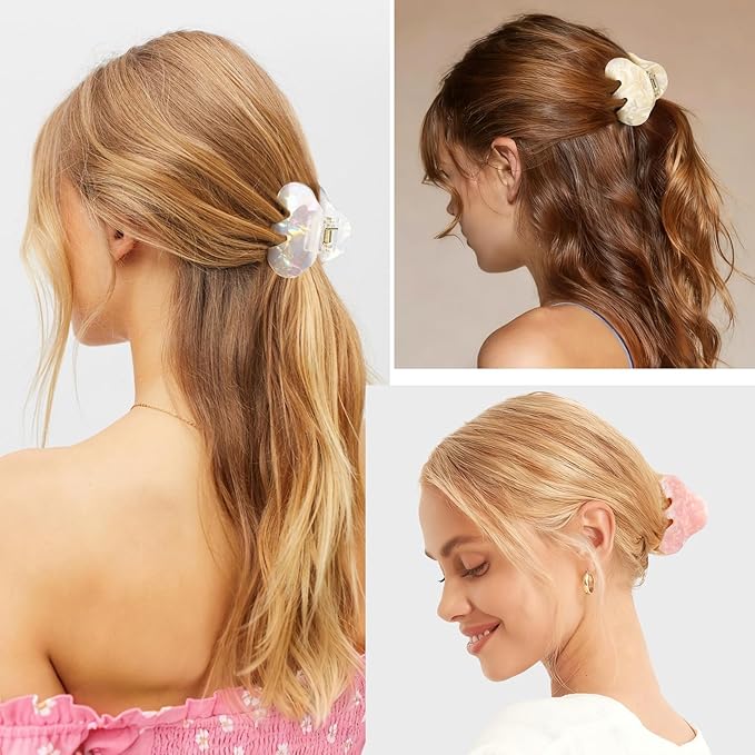 3 Pack Hair Claw Clips Women Large Tortoise Hair Clip French Design Barrettes Celluloid Leopard Print Accessories Jaw Clips for Thick Hair