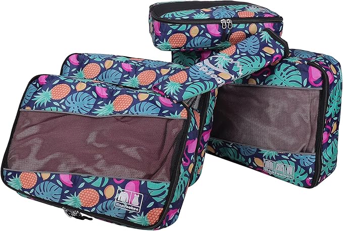 5 Set Packing Cubes for Travel Large Suitcase Luggage Organizer Bags Travel Accessories Vacation 4 Cubes 1 Laundry Pouch Bag