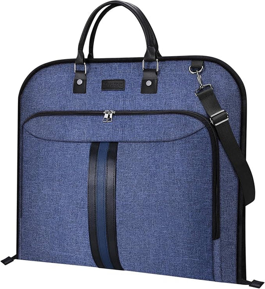 BALEINE Travel Garment Bag, Travel Suit Bag for Men, 42'' Waterproof Carry on Garment Bag for Hanging Clothes, Garment Duffel Bag for Travel Business (Blue)