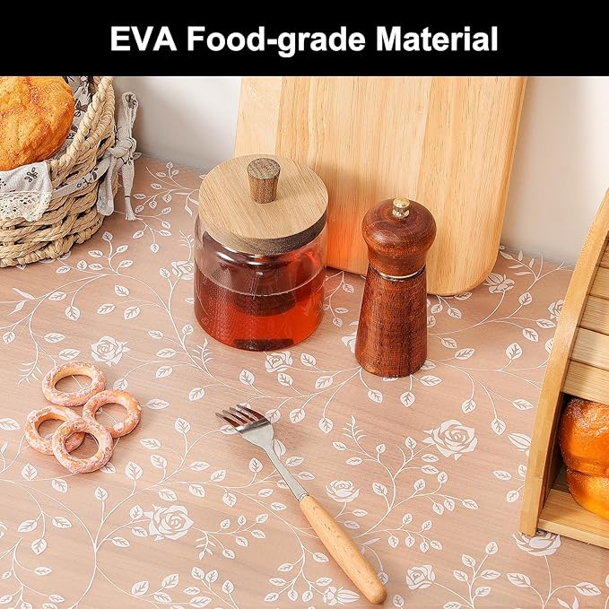 Cooyes Shelf Liner – Premium Non-Adhesive Cabinet & Drawer Liner for Kitchen – Waterproof Shelf Paper with Modern Pattern – Durable EVA Cabinet Mat – Easy to Cut （23.6" W x 360" L）