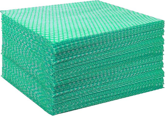 Disposable Dish Cloths Heavy Duty Disposable Cleaning Cloths for Kitchen Multi-Purpose Green Dish Rags 50 Count/Pack